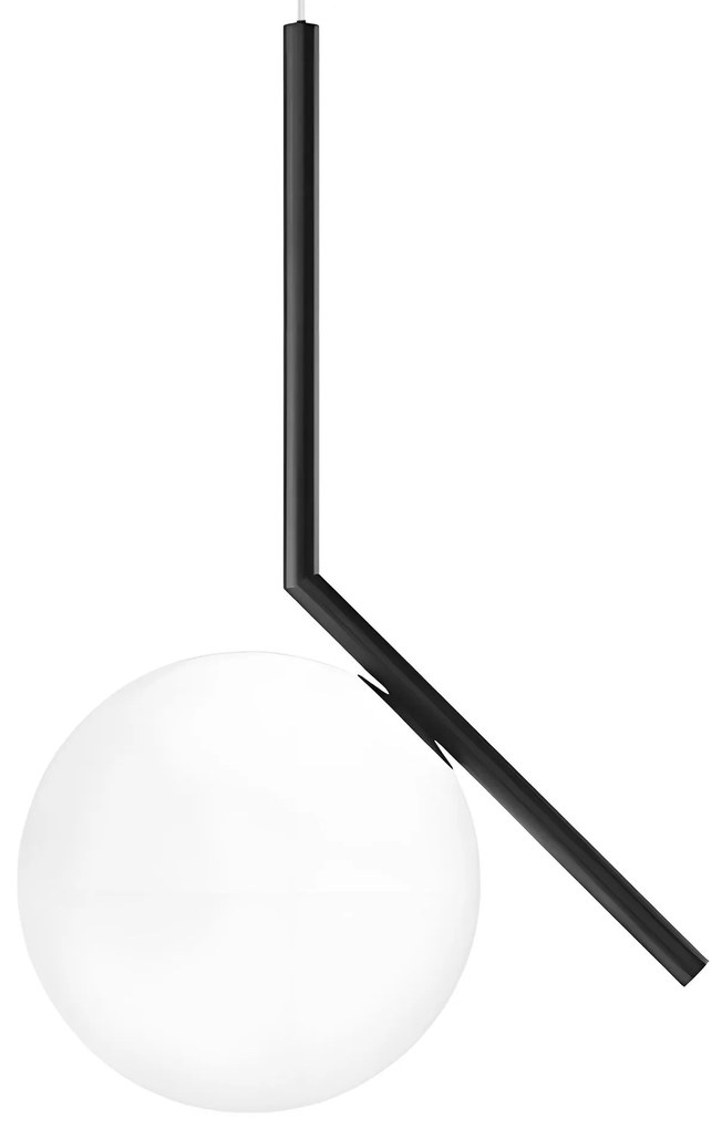 Plafondlamp Hangende Glazen Bol Wit Goud G107-1W BLACK WHITE