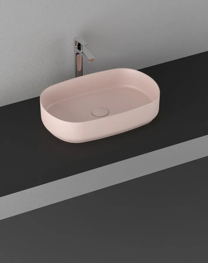 Isvea Infinity Oval waskom 55x36cm mat roze | BIANO