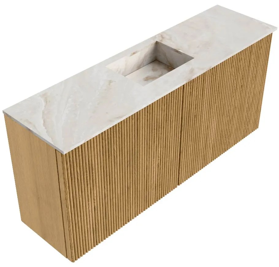 Mondiaz Joya DLux 90cm toiletmeubel oak met wastafel faye midden 1 kraangat frappe