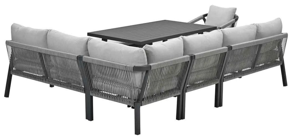 Garden Impressions Tarera lounge dining set 7-delig - donker grijs
