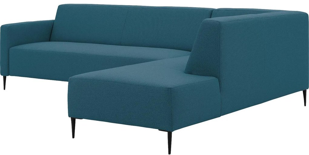 Goossens Key West blauw, stof, 3-zits, modern design met ligelement rechts