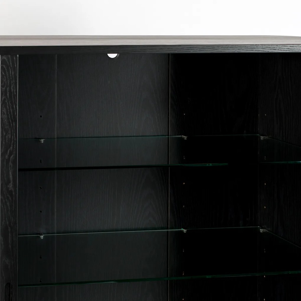 Zuiver Barbier Black Zwarte Design Wandkast - 100x45x140cm.