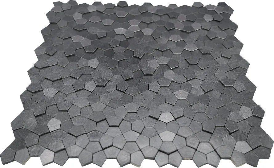 Zelfklevende Mozaïektegels Metaal | Pentagon 3D Antraciet | 28,2×28,2 cm | Keuken, Bad & WC