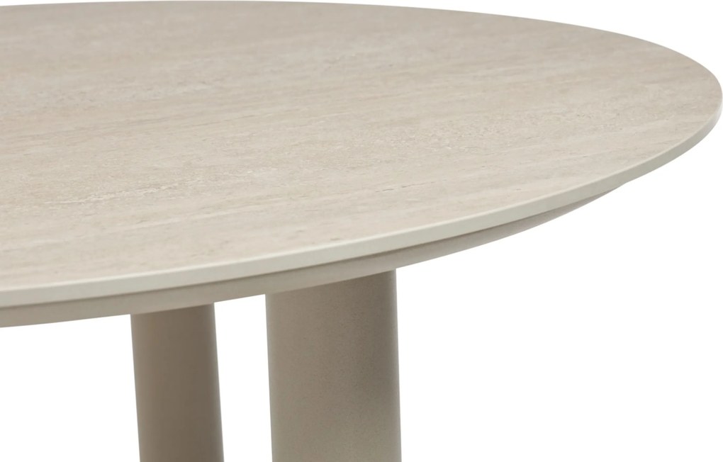 Dining Tuintafel rond 140 cm met lazy susan Zand/Beige Trino