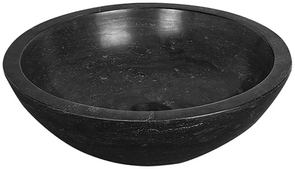 Saqu Nature Collection ronde waskom Ø 40x12 cm natuursteen zwart