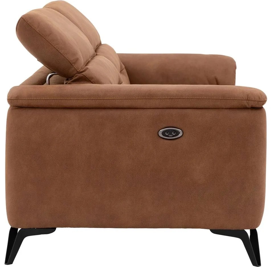Goossens Excellent Bank Alma cognac, micro leer, 2,5-zits, urban industrieel