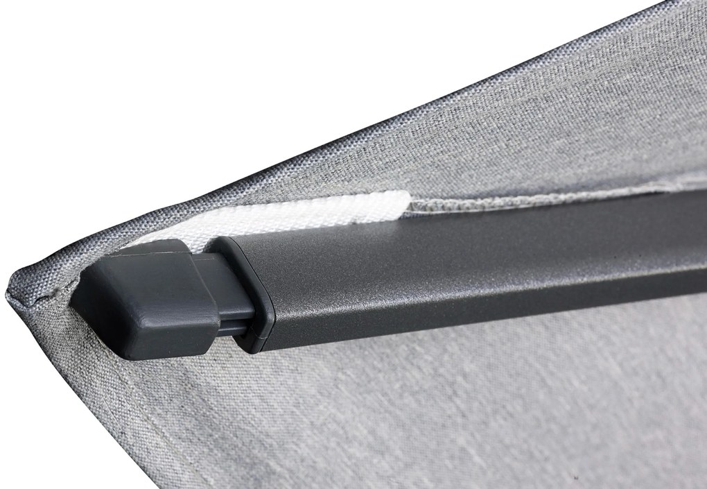 Platinum Challenger zweefparasol 3x3m T2 premium (excl. voet) faded black GLOW