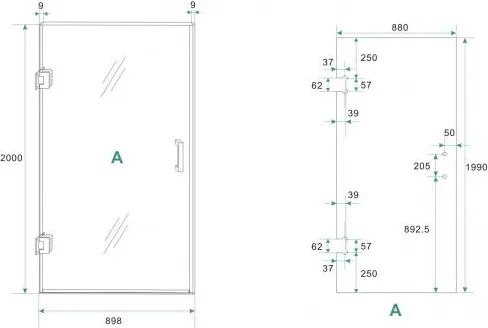 Mueller Less glas voor nisdeur 90x200cm
