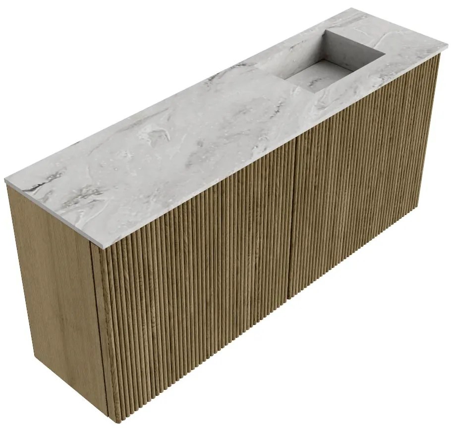 Mondiaz Joya DLux 90cm toiletmeubel dusk met wastafel faye rechts 1 kraangat glace