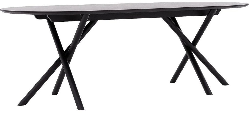 Goossens Eettafel Kristian, Semi rond 220 x 100 cm