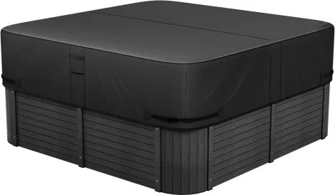 VEVOR Hot Tub Cover (2285 x 2285 x 508 mm) Weerbestendig en waterdicht, Spa Cover Stofhoes Gemaakt van Oxford-stof en met 950 N scheurweerstand, Stofdicht voor badkuipen Zwart