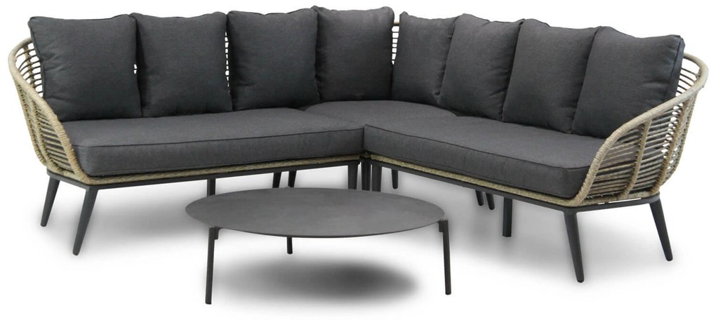 Hoek loungeset 4 personen Wicker Taupe Coco Coco Leonardo