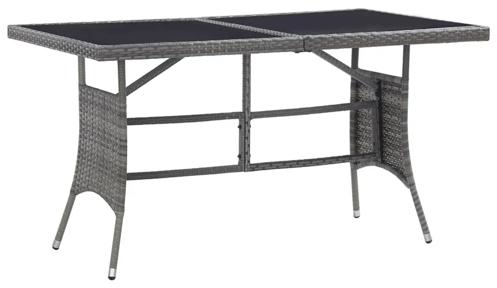vidaXL Tuintafel 140x80x74 cm poly rattan grijs