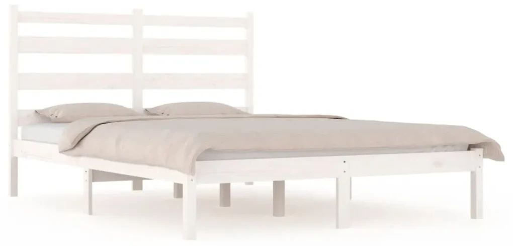 vidaXL Bedframe massief grenenhout wit 200x200 cm