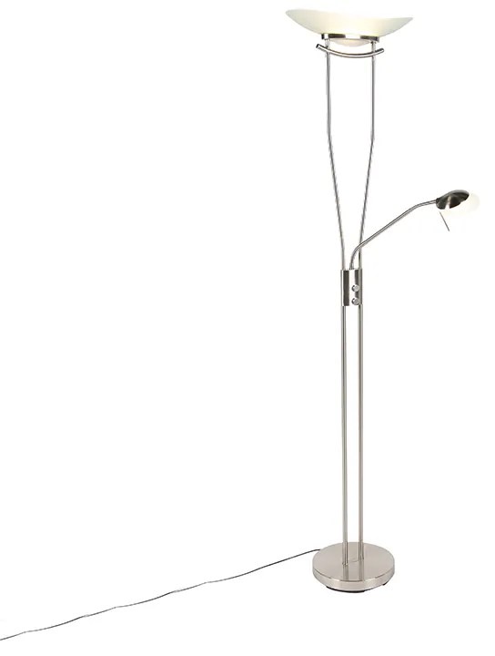 Moderne vloerlamp staal incl. LED en dimmer - Lexus