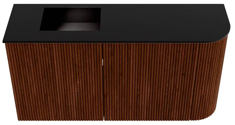 Mondiaz Joya 80cm toiletmeubel ronding rechts ruby met wastafel faye links zonder kraangat urban