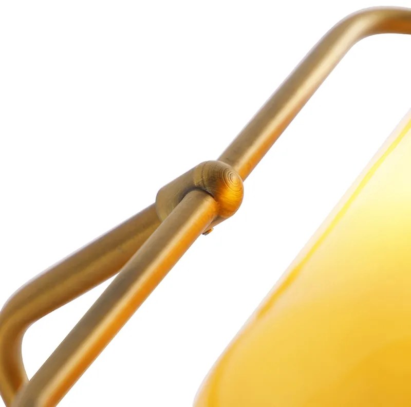 Smart notarislamp brons met amber glas incl. Wifi A60 - Banker