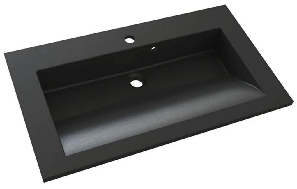 Wastafel Allibert Slide Solidsurface 80,2x2x46,2 cm Zwart