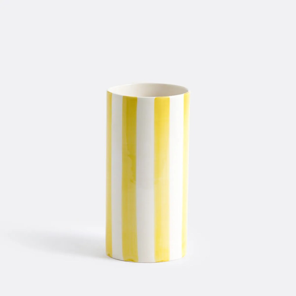 Gestreepte vaas van keramiek, H25 cm, Jaoma