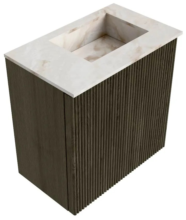 Mondiaz Joya DLux 40cm toiletmeubel shadow met wastafel faye rechts zonder kraangat frappe