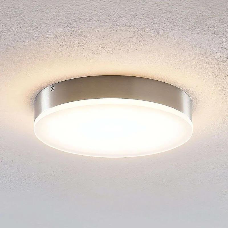 Leonta LED plafondlamp, nikkel, Ø 20 cm - lampen-24