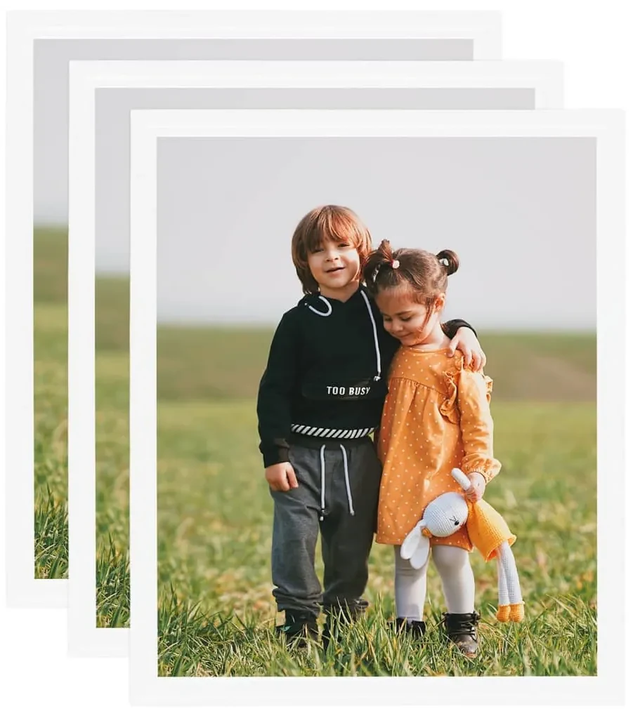 vidaXL Fotolijsten 3 st voor wand 50x60 cm MDF wit