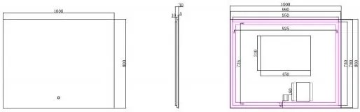 Mueller Sunshine spiegel met LED 100x80cm