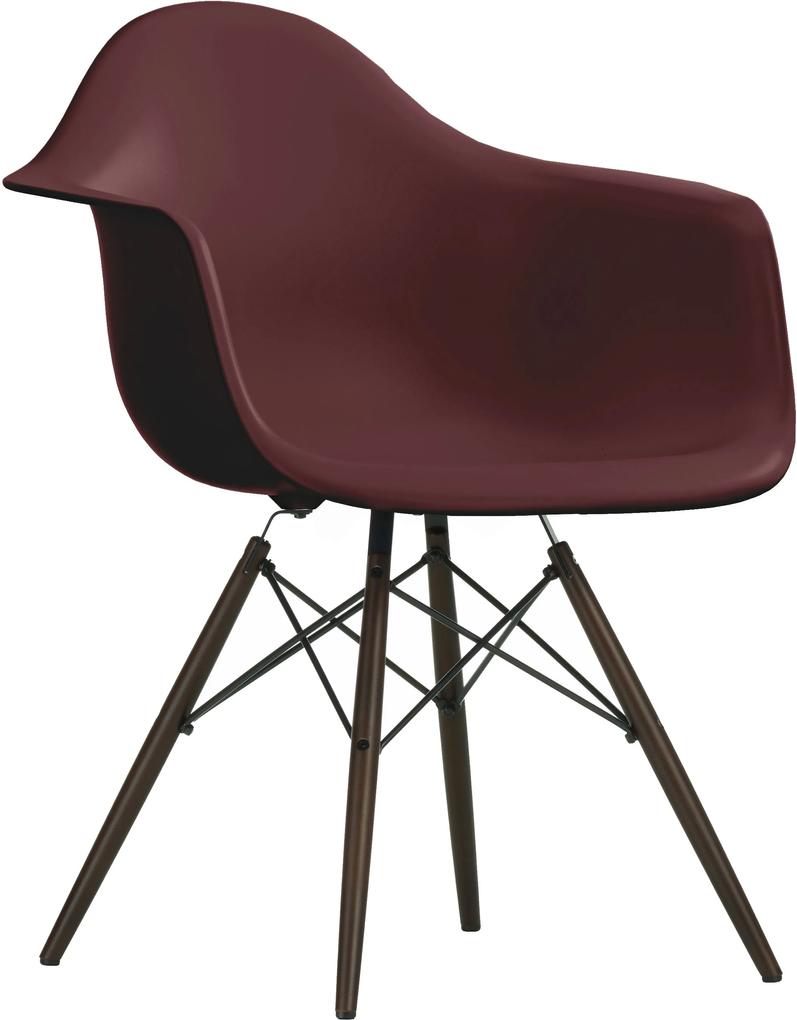 Vitra DAW stoel kuip oxide rood onderstel zwart esdoorn