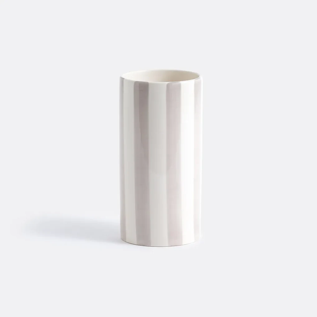 Jaoma Gestreepte vaas van keramiek, H25 cm, Jaoma | BIANO