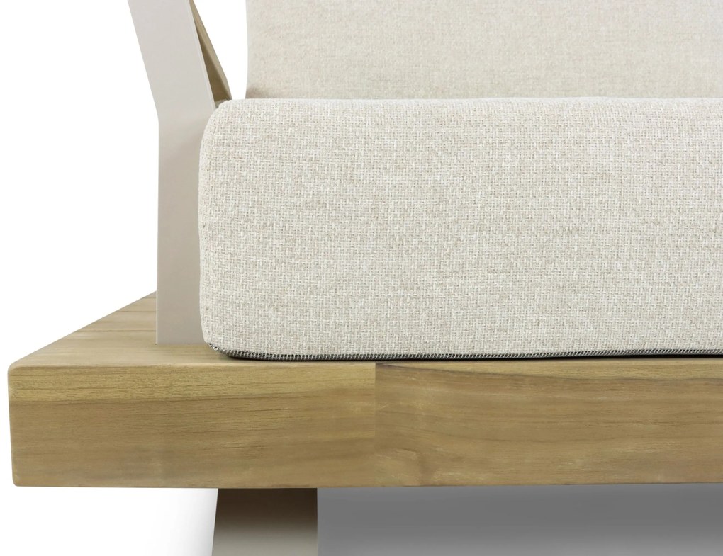 Tuinstoel Aluminium/teak Taupe-naturel-bruin Santika Supreme