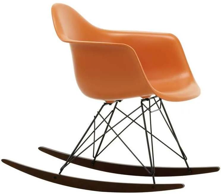 Vitra Eames RAR schommelstoel met donker onderstel rusty orange
