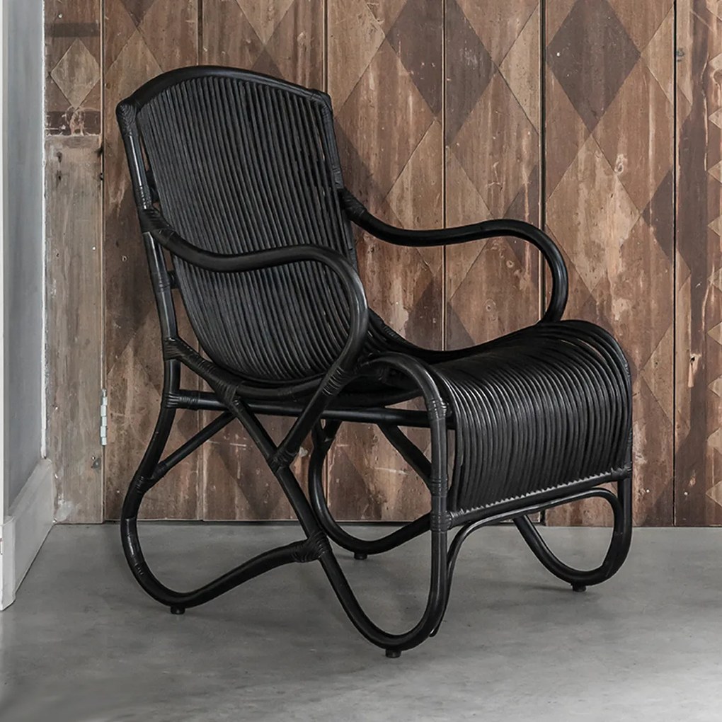 Must Living Como Bohemian Rotan Fauteuil Zwart
