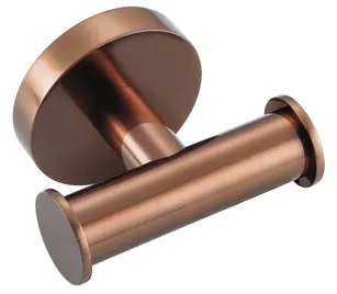 Fortifura Calvi Handdoekhaak - rond - dubbel - Geborsteld koper PVD (Koper) Double_Towelhook_BC
