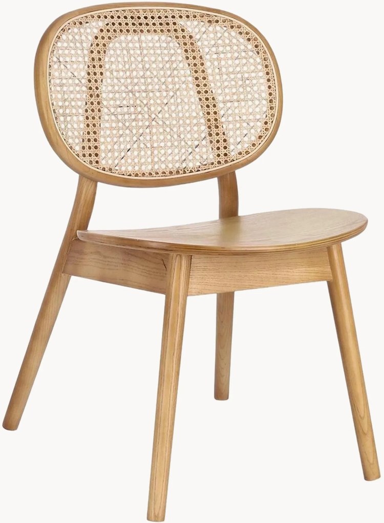 Loungefauteuil Adolis van essenhout en rotan