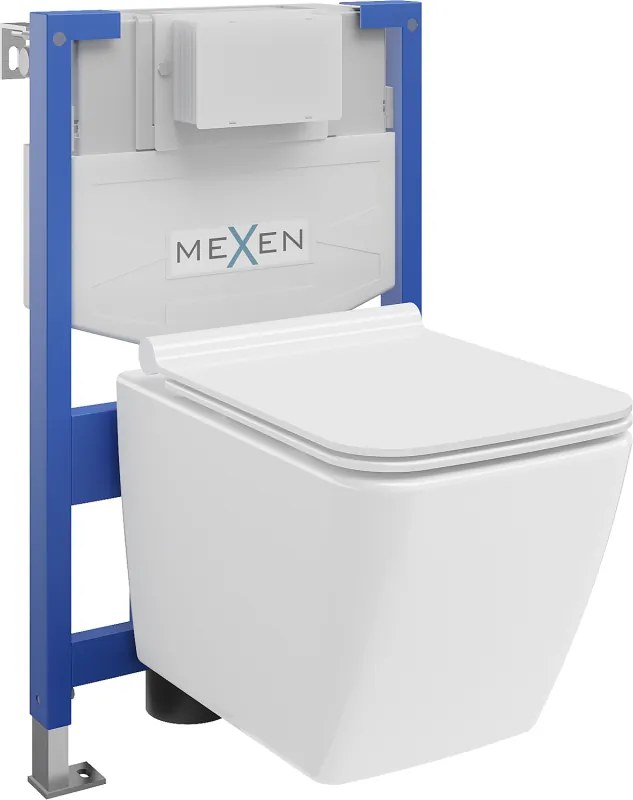 Mexen Vega inbouwtoiletset WC frame Fenix XS-F met WC-pot en softclose zitting, wit glans - 68030654000