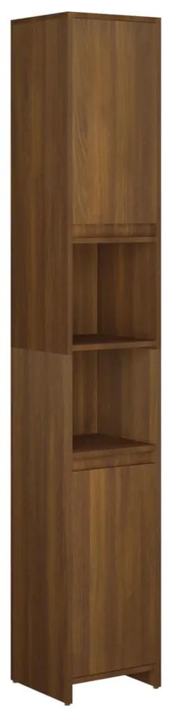 vidaXL Badkamerkast 30x30x183,5 cm bewerkt hout bruineikenkleurig