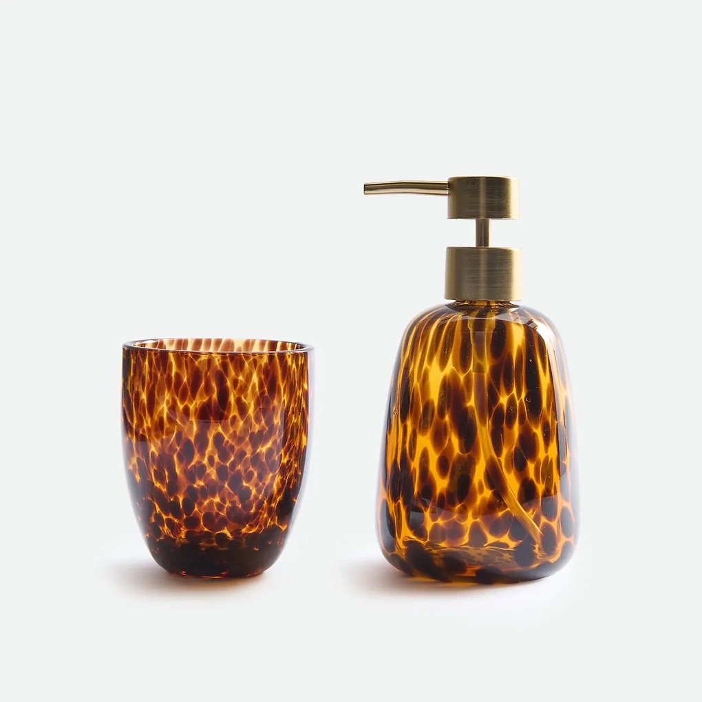 Badkamerset, van amberkleurig glas, FAUVITA
