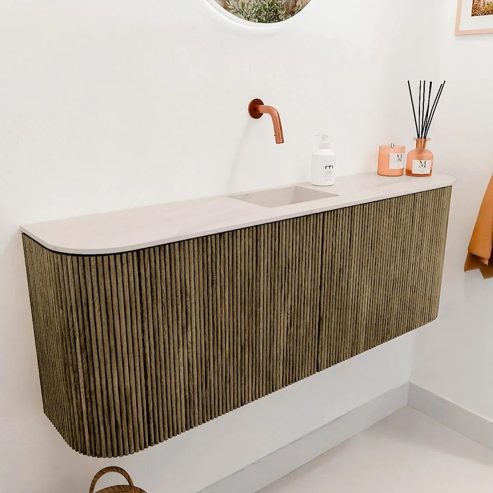 Mondiaz Joya DLux 115cm toiletmeubel ronding links/rechts dusk met wastafel faye midden zonder kraangat meli