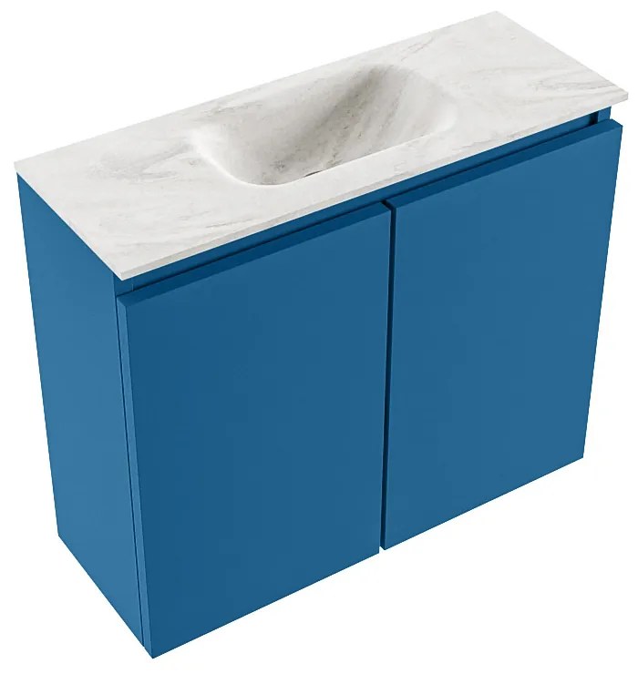 Mondiaz Ture DLux toiletmeubel 60cm jeans met wastafel ostra midden met kraangat