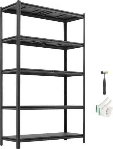VEVOR zwaar uitgevoerde opbergkast 1230x465x1962mm, draagvermogen 1360,8kg, stalen frame en 5 verstelbare planken, modulaire opbergkast te gebruiken als werkbank, flexibele metalen opbergkast voor kelder, garage of werkplaats