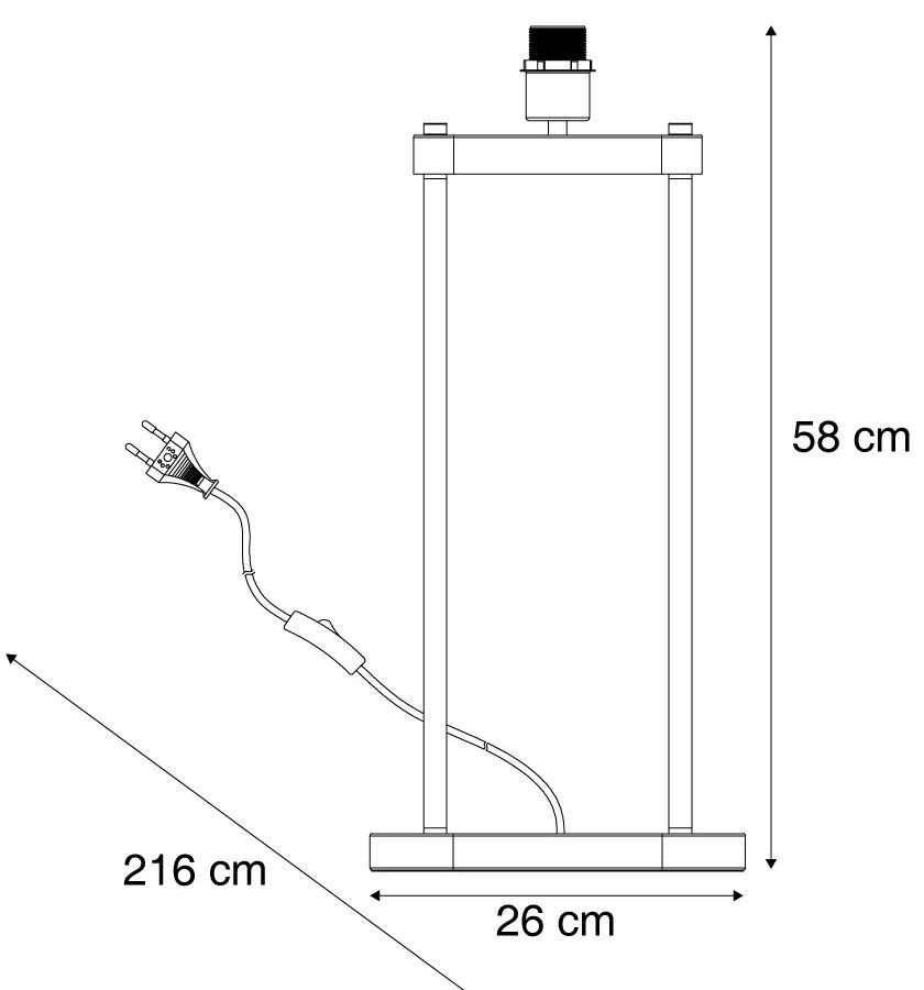 Moderne tafellamp zwart - Thijmen