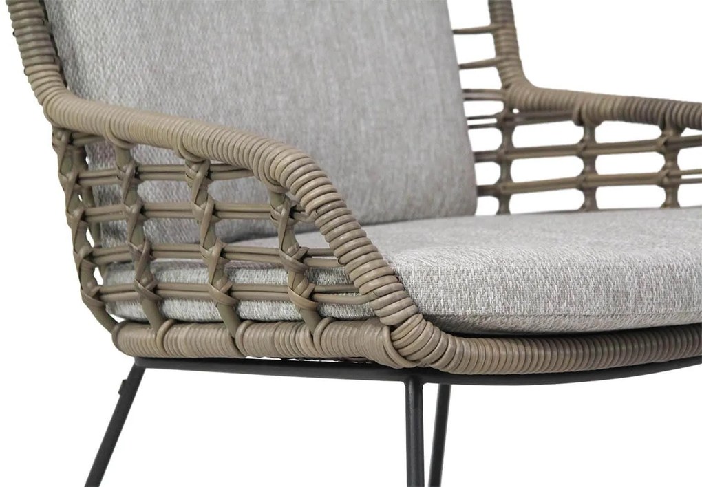 Tuinstoel Wicker Taupe-naturel-bruin 4 Seasons Lugano