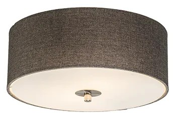 Landelijke plafondlamp taupe 30 cm - Drum Jute
