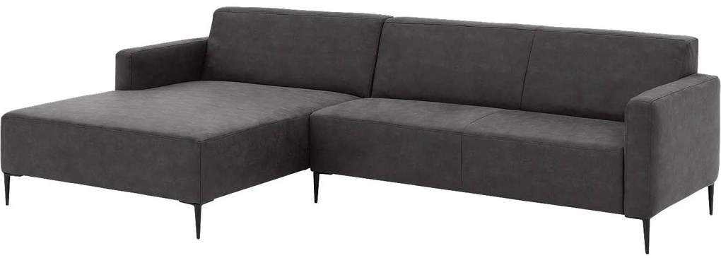 Goossens Key West antraciet, micro leer, 3-zits, modern design