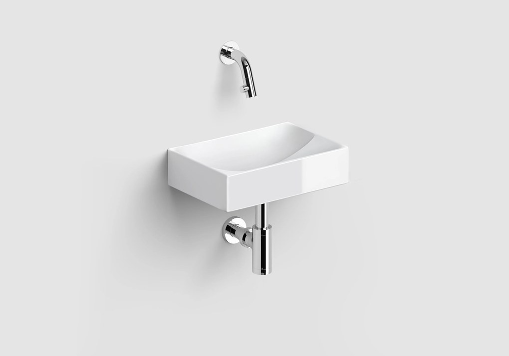 Clou Vale keramische fontein 28cm wit glans met Kaldur toiletkraan chroom
