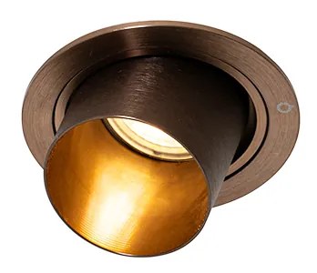 Moderne inbouwspot donkerbrons rond kantelbaar - Installa Design GU10 Binnenverlichting Lamp