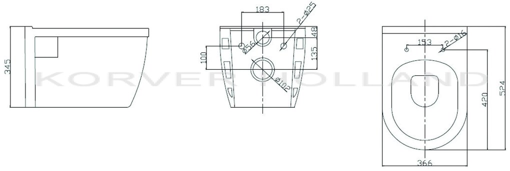 Mueller Pio rimless wandcloset wit