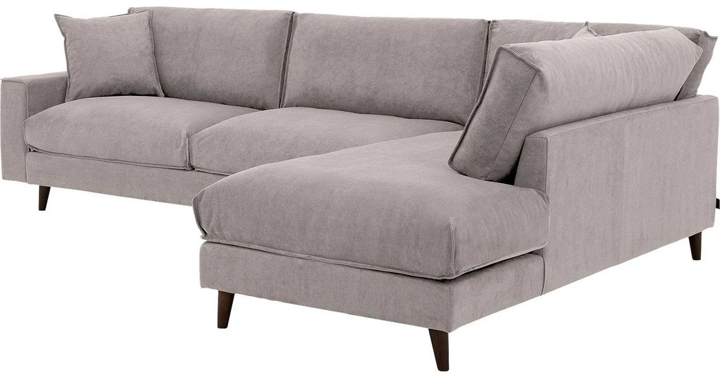 Goossens Bank Jonas beige, stof, 3,5-zits, urban industrieel met ligelement rechts