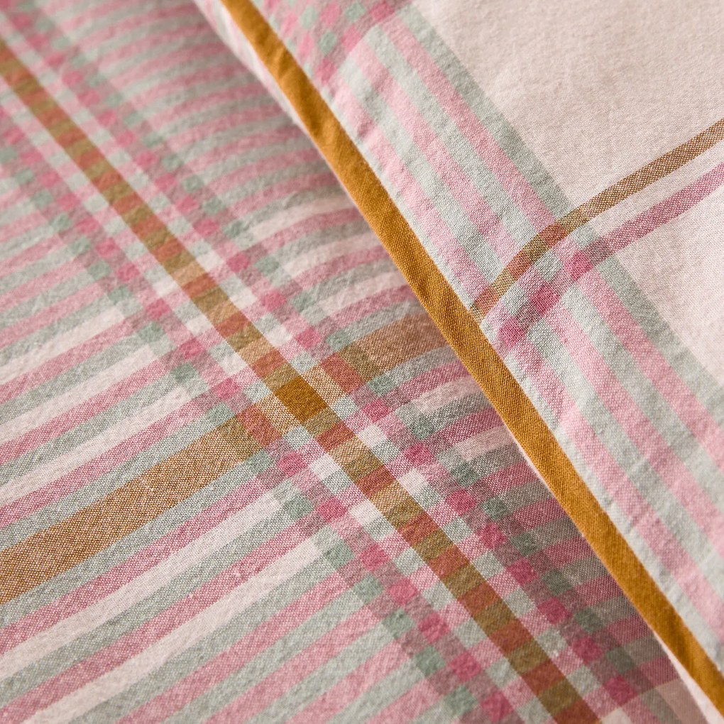 Dekbedovertrek in gewassen katoen, geweven-geverfde ruitjes, DOLLON