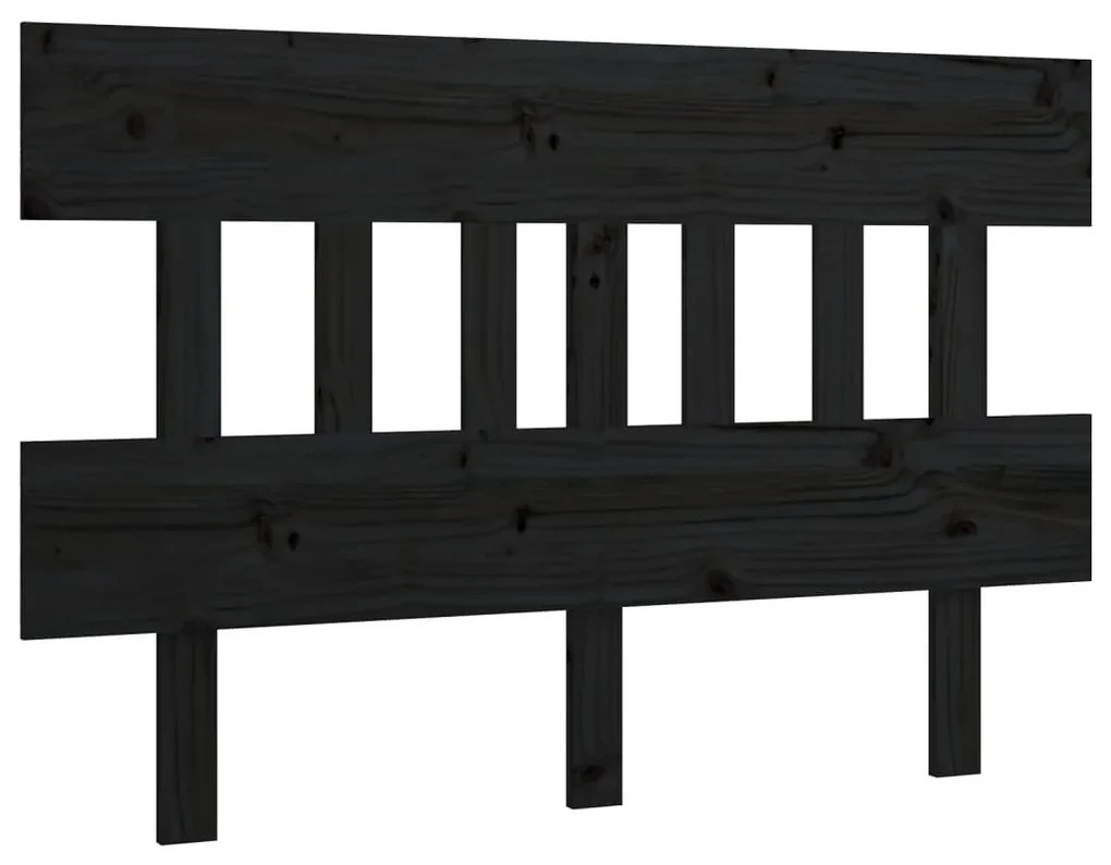 vidaXL Hoofdbord 203,5x3x81 cm massief grenenhout zwart